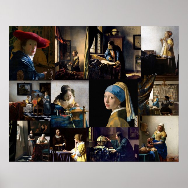 Johannes Vermeer - Masterpieces Patchwork Poster (Front)