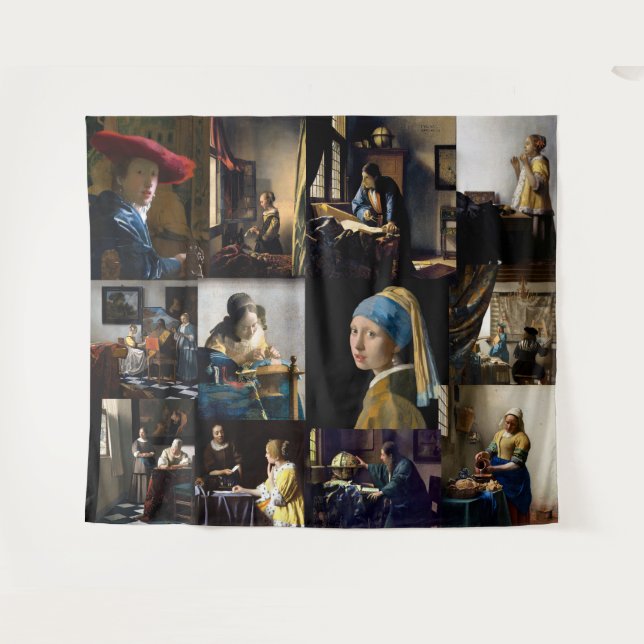 Johannes Vermeer - Masterpieces Patchwork Tapestry (Front (Horizontal))