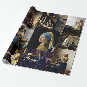 Johannes Vermeer - Masterpieces Patchwork Wrapping Paper