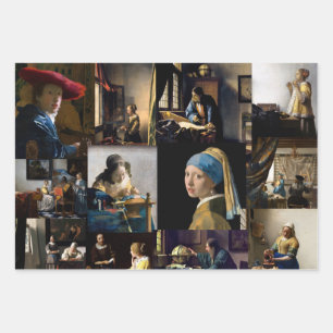 Johannes Vermeer - Masterpieces Patchwork Wrapping Paper Sheet