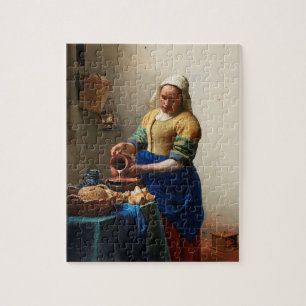 Johannes Vermeer. Milkmaid. Vintage fine art Jigsaw Puzzle