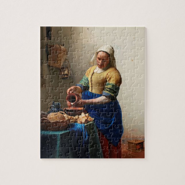 Johannes Vermeer. Milkmaid. Vintage fine art Jigsaw Puzzle (Vertical)