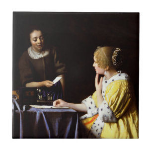 Johannes Vermeer - Mistress and Maid Ceramic Tile