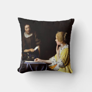 Johannes Vermeer - Mistress and Maid Cushion