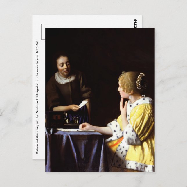 Johannes Vermeer - Mistress and Maid Postcard (Front/Back)