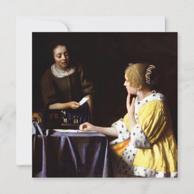 Johannes Vermeer - Mistress and Maid Thank You Card (Front)