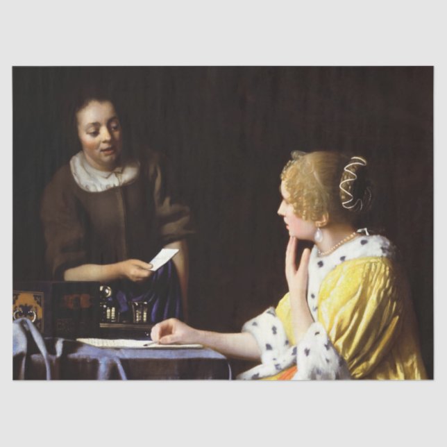 Johannes Vermeer - Mistress and Maid Tissue Paper (Front)