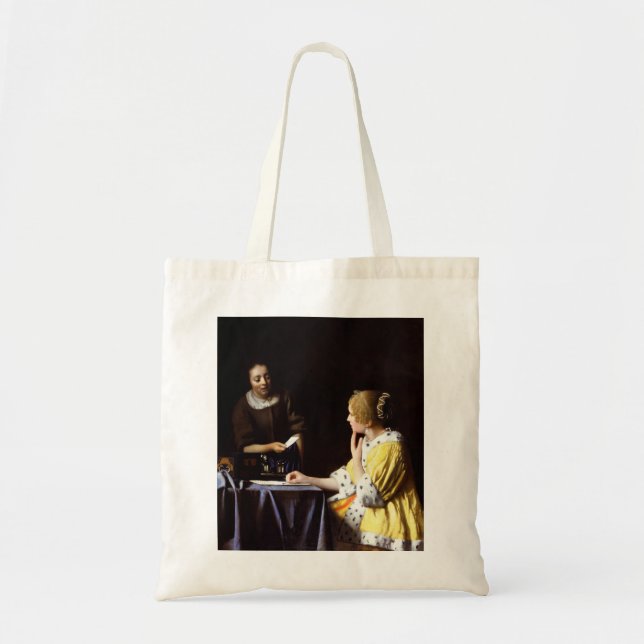 Johannes Vermeer - Mistress and Maid Tote Bag (Front)