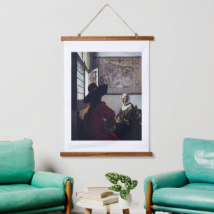 Johannes Vermeer, Officer And Laughing Girl Hanging Tapestry