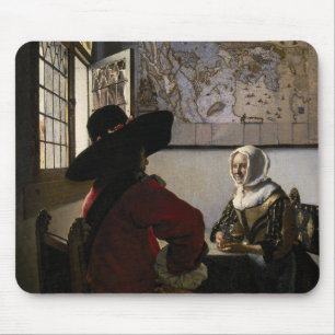 Johannes Vermeer - Officer with a Laughing Girl Mouse Pad