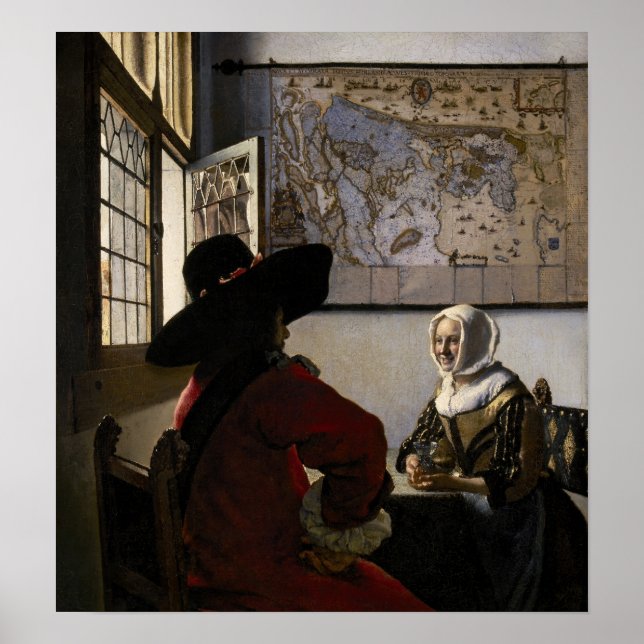 Johannes Vermeer - Officer with a Laughing Girl Poster (Front)