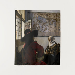 Johannes Vermeer - Officer with a Laughing Girl Tapestry