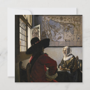 Johannes Vermeer - Officer with a Laughing Girl Thank You Card