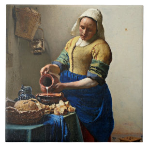 Johannes Vermeer painting, The Milkmaid Ceramic Tile