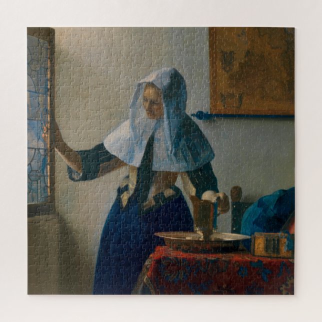 Johannes Vermeer’s Young Woman Water Pitcher Jigsaw Puzzle (Vertical)