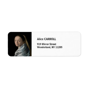 Johannes Vermeer - Study of a Young Woman Return Address Label