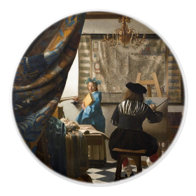 Johannes Vermeer - The Allegory of Painting Ceramic Knob (Front)