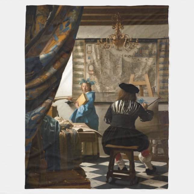 Johannes Vermeer - The Allegory of Painting Fleece Blanket (Front)