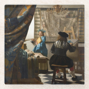 Johannes Vermeer - The Allegory of Painting Glass Coaster