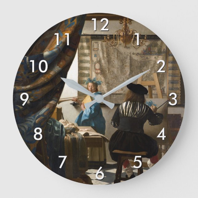 Johannes Vermeer - The Allegory of Painting Large Clock (Front)