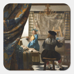 Johannes Vermeer - The Allegory of Painting Square Sticker