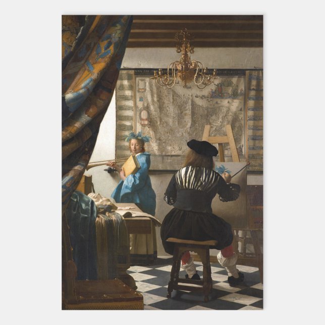 Johannes Vermeer - The Allegory of Painting Wrapping Paper Sheet (Creator Uploaded)