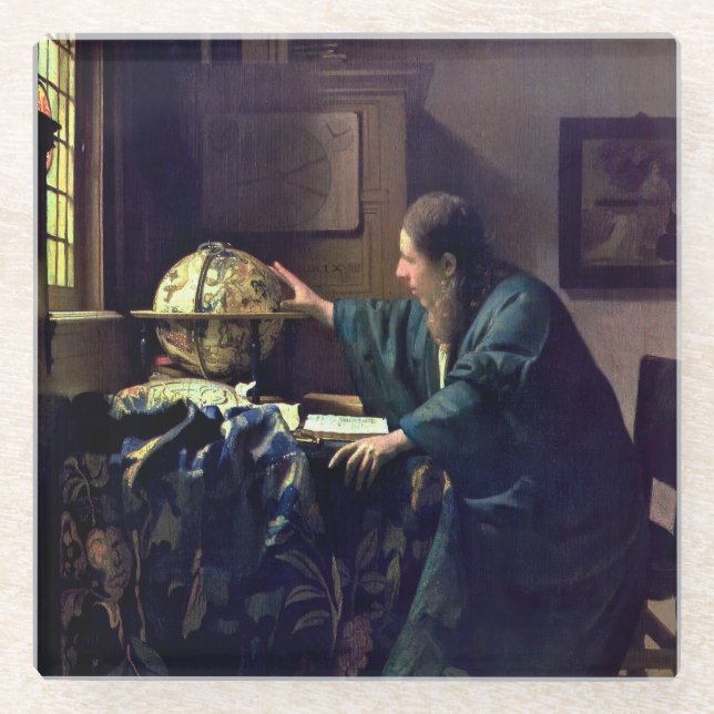 Johannes Vermeer - The Astronomer Glass Coaster (Front)