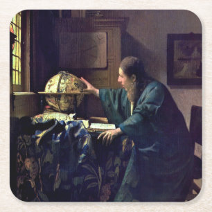Johannes Vermeer - The Astronomer Square Paper Coaster