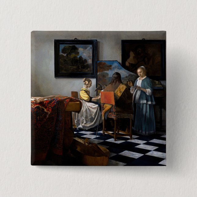 Johannes Vermeer - The Concert 15 Cm Square Badge (Front)