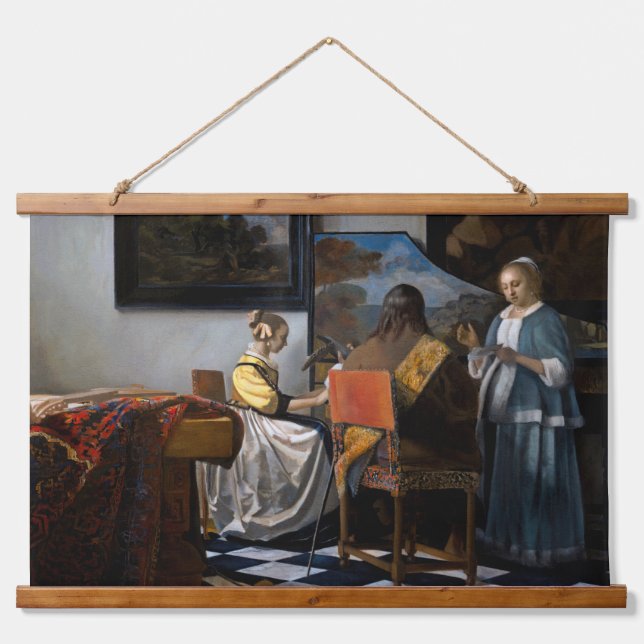 Johannes Vermeer - The Concert Hanging Tapestry (Front)
