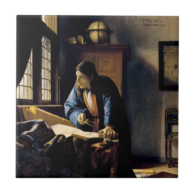 Johannes Vermeer - The Geographer Ceramic Tile (Front)