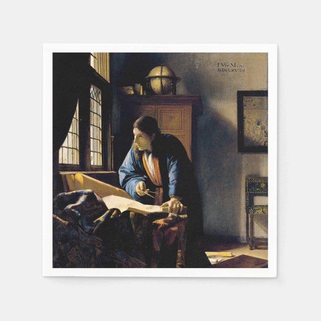Johannes Vermeer - The Geographer Napkin (Front)