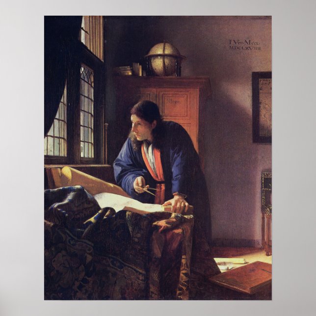 Johannes Vermeer, The Geographer Poster (Front)