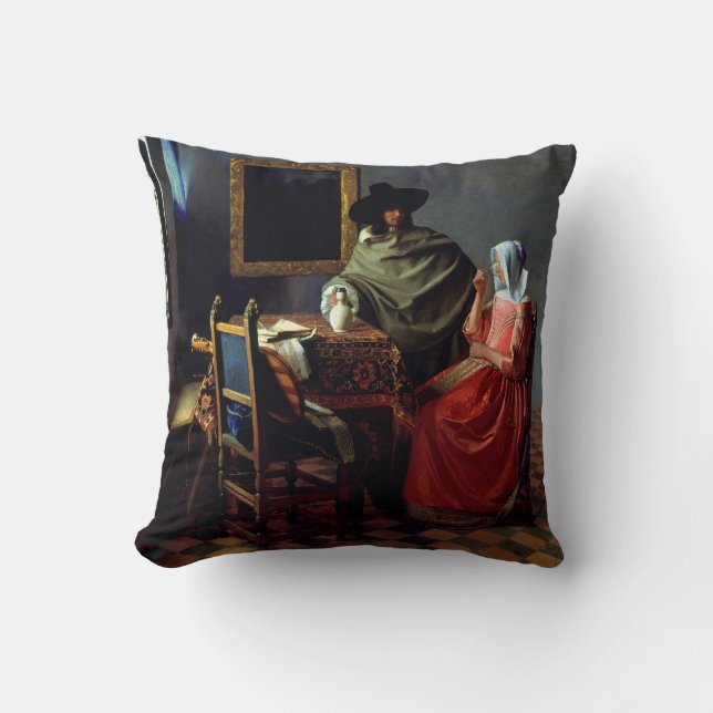 Johannes Vermeer - The Glass of Wine Cushion (Front)