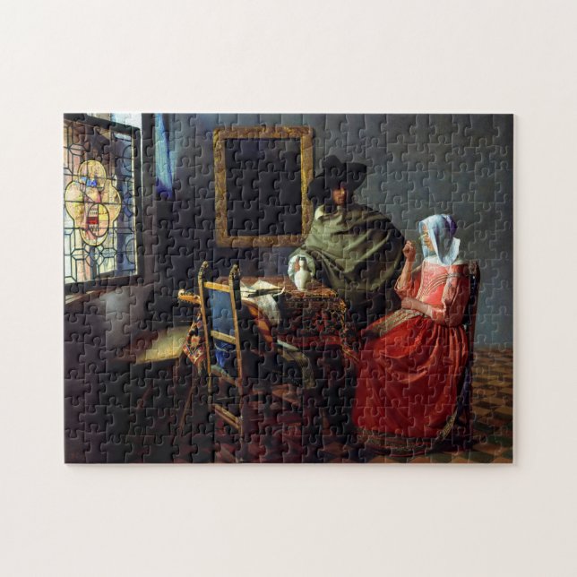 Johannes Vermeer - The Glass of Wine Jigsaw Puzzle (Horizontal)