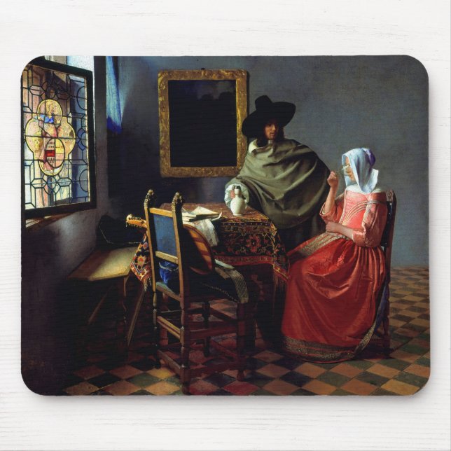 Johannes Vermeer - The Glass of Wine Mouse Pad (Front)