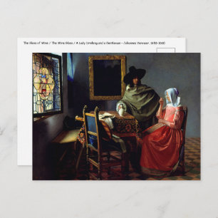 Johannes Vermeer - The Glass of Wine Postcard