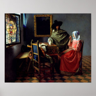 Johannes Vermeer - The Glass of Wine Poster