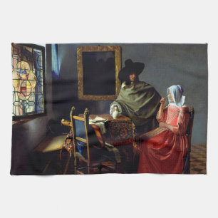 Johannes Vermeer - The Glass of Wine Tea Towel