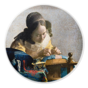 Johannes Vermeer - The Lacemaker Ceramic Knob