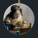 Johannes Vermeer - The Lacemaker Ceramic Ornament<br><div class="desc">The Lacemaker - Johannes Vermeer,  1669-1671</div>