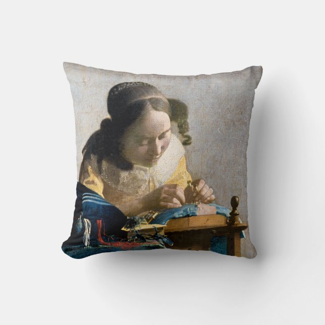 Johannes Vermeer - The Lacemaker Cushion (Front)