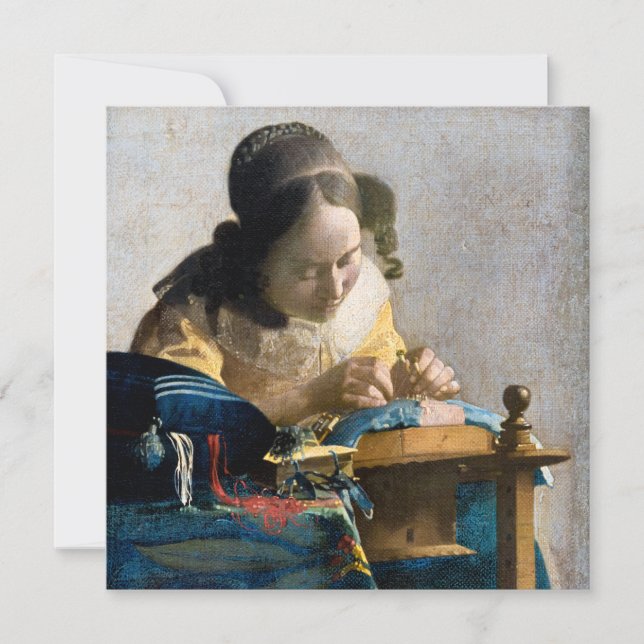 Johannes Vermeer - The Lacemaker Invitation (Front)
