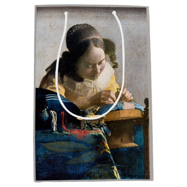 Johannes Vermeer - The Lacemaker Medium Gift Bag (Front)