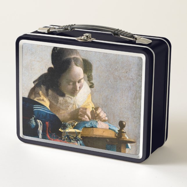 Johannes Vermeer - The Lacemaker Metal Lunch Box (Front)