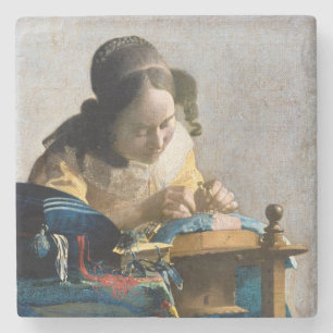 Johannes Vermeer - The Lacemaker Stone Coaster