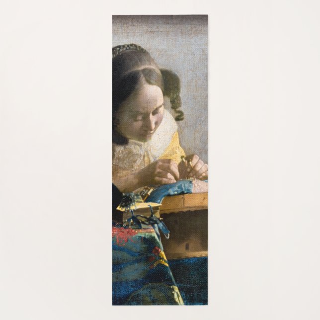 Johannes Vermeer - The Lacemaker Yoga Mat (Back)