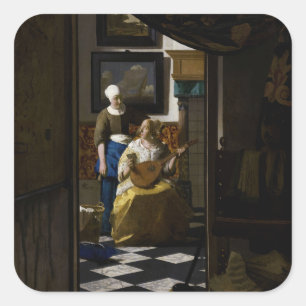 Johannes Vermeer - The Love Letter Square Sticker