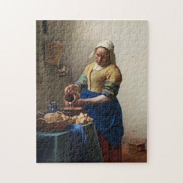 JOHANNES VERMEER - The milkmaid 1658 Jigsaw Puzzle (Vertical)