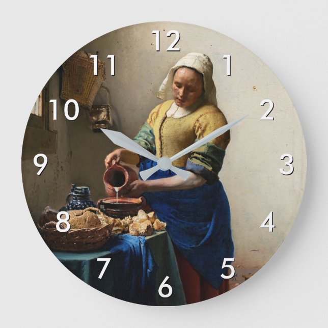 Johannes Vermeer - The Milkmaid Large Clock (Front)